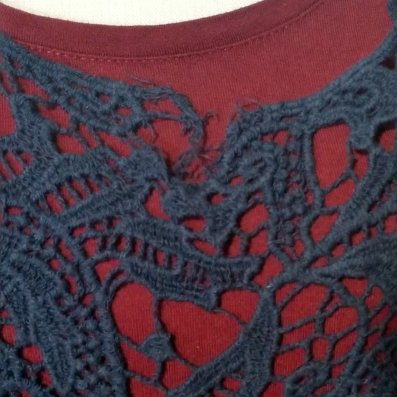 Maurices Tops - Blue Crochet Lace Blouse